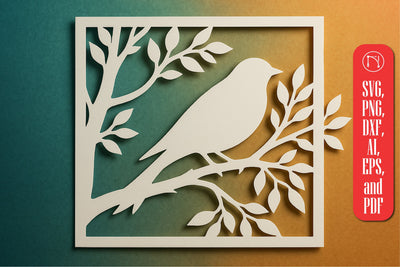 Paper Cut Tree with Bird Wall Decor SVG SVG MD JOYNAL ABDIN 