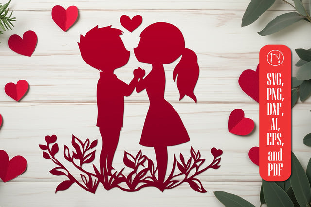 Paper Cut Valentine Couple SVG Cut File SVG MD JOYNAL ABDIN 