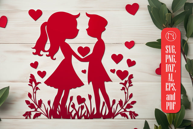Paper Cut Valentine Couple SVG Cut File SVG MD JOYNAL ABDIN 