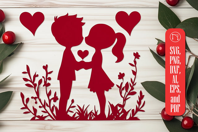 Paper Cut Valentine Couple SVG Cut File SVG MD JOYNAL ABDIN 