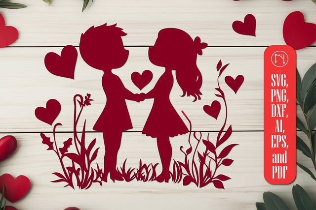 Paper Cut Valentine Couple SVG Cut File SVG MD JOYNAL ABDIN 
