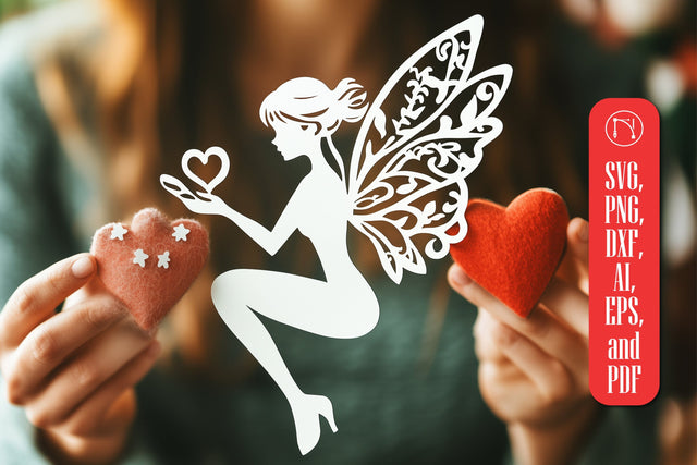 Paper Cut Valentine Fairy SVG Cut File SVG MD JOYNAL ABDIN 