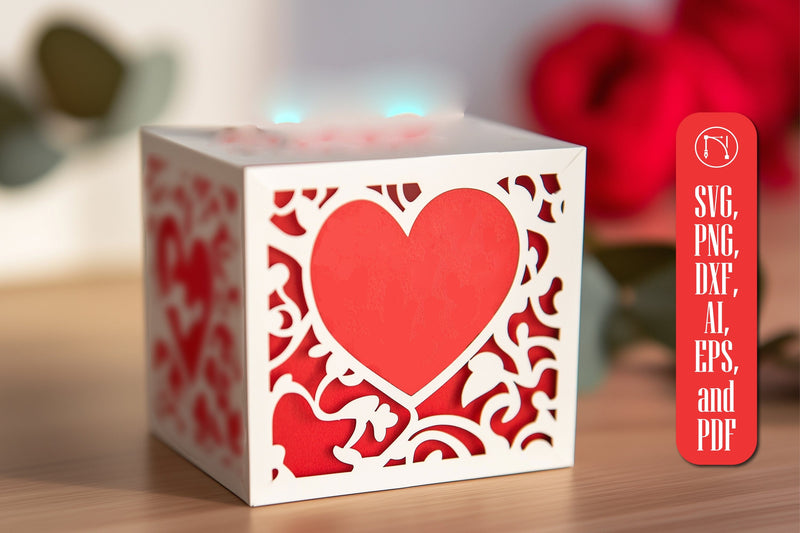 Paper Cut Valentine Gift Box SVG Cut File SVG MD JOYNAL ABDIN 