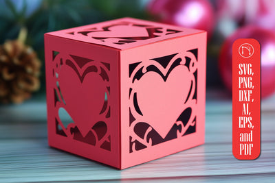 Paper Cut Valentine Gift Box SVG Cut File SVG MD JOYNAL ABDIN 