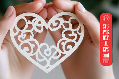 Paper Cut Valentine Hearts SVG Cut File SVG MD JOYNAL ABDIN 