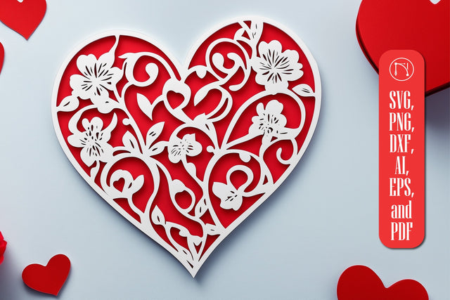 Paper Cut Valentine Hearts SVG Cut File SVG MD JOYNAL ABDIN 