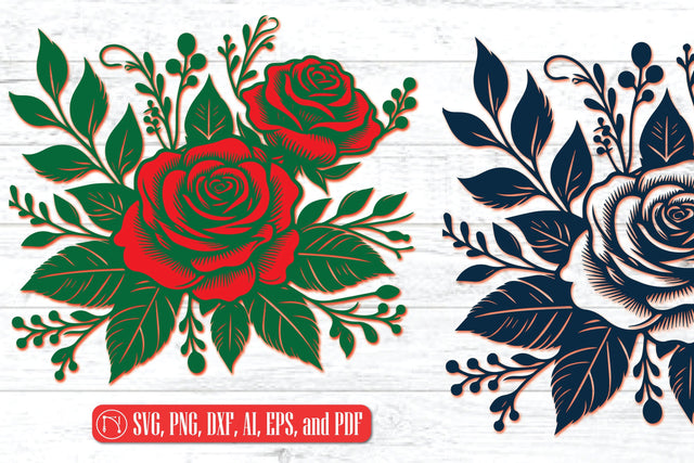 Paper Cut Valentine Rose SVG Bundle SVG MD JOYNAL ABDIN 