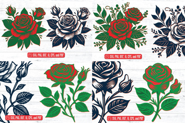 Paper Cut Valentine Rose SVG Bundle SVG MD JOYNAL ABDIN 