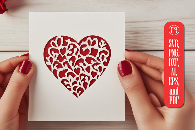 Paper Cut Valentine's Card SVG Cut File SVG MD JOYNAL ABDIN 