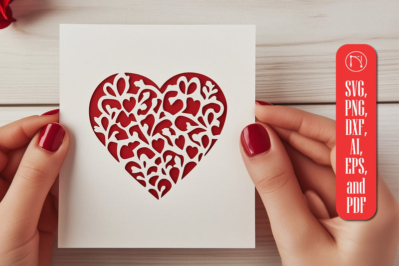 Paper Cut Valentine's Card SVG Cut File SVG MD JOYNAL ABDIN 