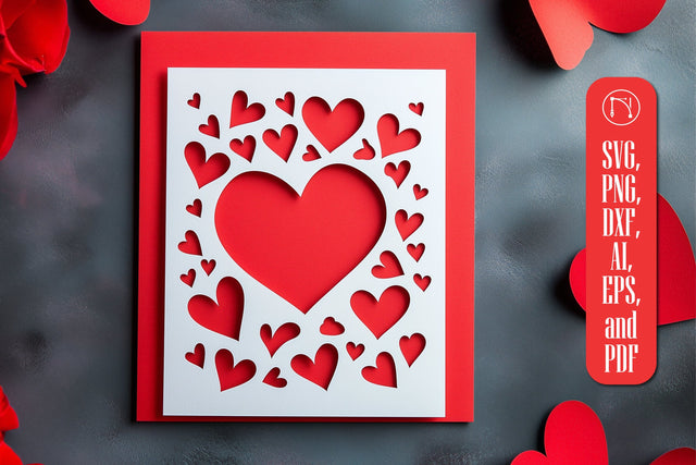 Paper Cut Valentine's Card SVG Cut File SVG MD JOYNAL ABDIN 