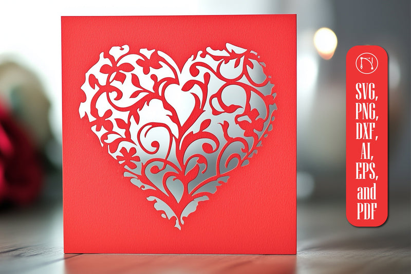 Paper Cut Valentine's Card SVG Cut File SVG MD JOYNAL ABDIN 