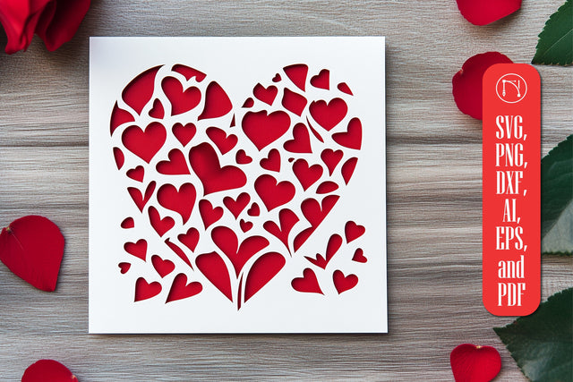 Paper Cut Valentine's Card SVG Cut File SVG MD JOYNAL ABDIN 