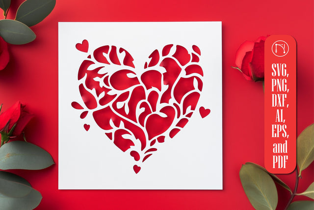 Paper Cut Valentine's Card SVG Cut File SVG MD JOYNAL ABDIN 