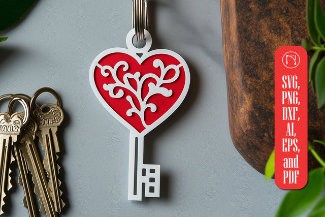 Paper Cut Valentine's Day Keychain SVG SVG MD JOYNAL ABDIN 