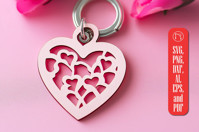 Paper Cut Valentine's Day Keychain SVG SVG MD JOYNAL ABDIN 