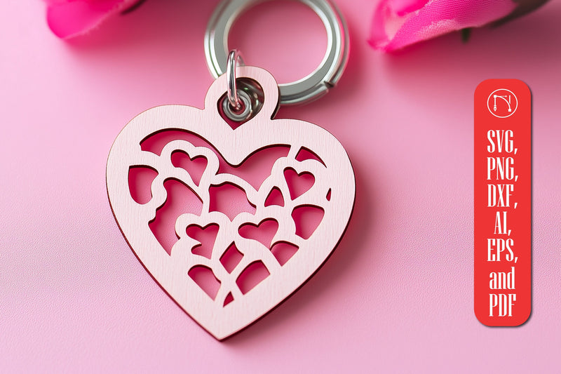 Paper Cut Valentine's Day Keychain SVG SVG MD JOYNAL ABDIN 