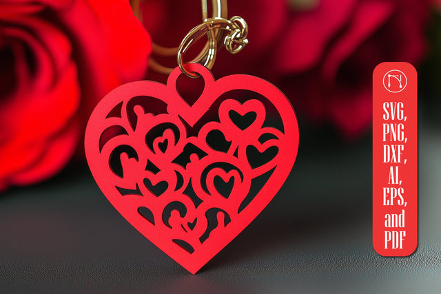 Paper Cut Valentine's Day Keychain SVG SVG MD JOYNAL ABDIN 