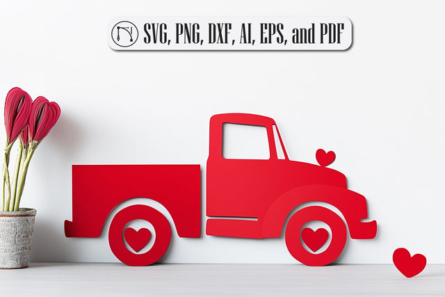 Paper Cut Valentines Truck SVG Cut File SVG MD JOYNAL ABDIN 