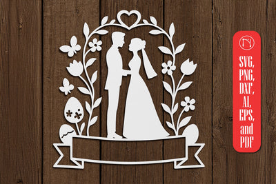 Paper Cut Wedding Card SVG Cut File SVG MD JOYNAL ABDIN 