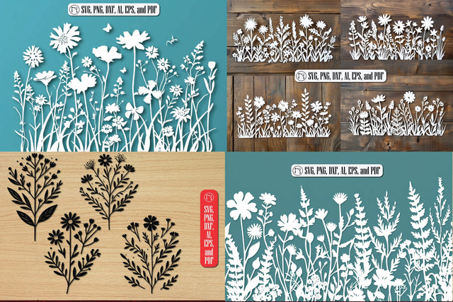 Paper Cut Wildflower SVG Bundle SVG MD JOYNAL ABDIN 