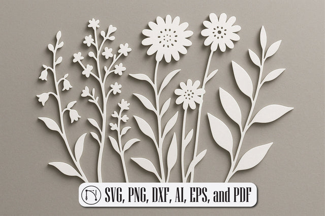 Paper Cut Wildflower SVG Cut File SVG MD JOYNAL ABDIN 