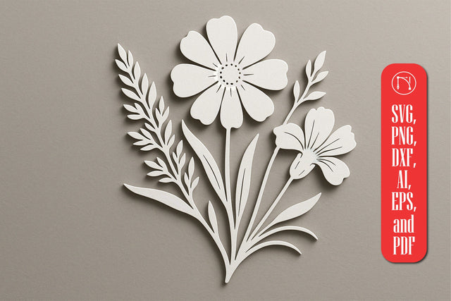 Paper Cut Wildflower SVG Cut File SVG MD JOYNAL ABDIN 