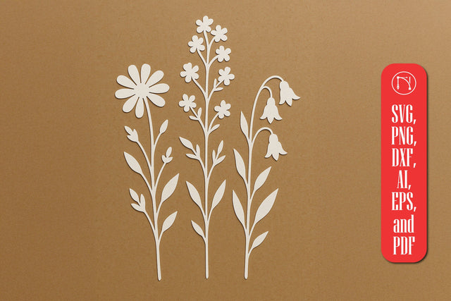 Paper Cut Wildflower SVG Cut File SVG MD JOYNAL ABDIN 
