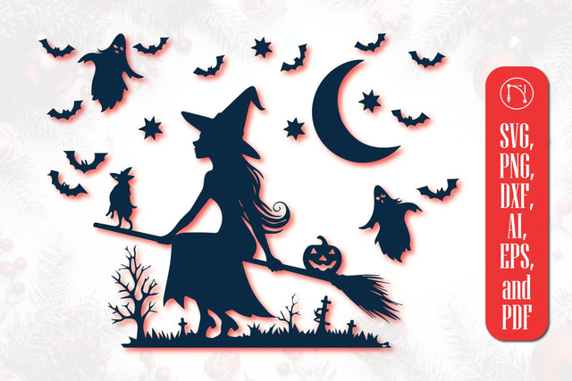 paper cut Witch SVG cut file SVG MD JOYNAL ABDIN 