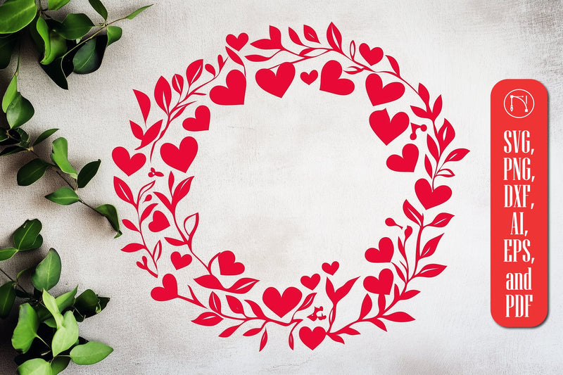 Paper Cut Wreath of Hearts SVG Cut File SVG MD JOYNAL ABDIN 