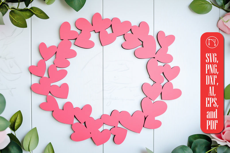 Paper Cut Wreath of Hearts SVG Cut File SVG MD JOYNAL ABDIN 