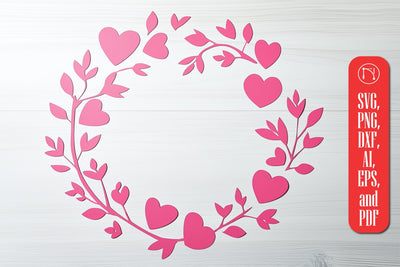 Paper Cut Wreath of Hearts SVG Cut File SVG MD JOYNAL ABDIN 