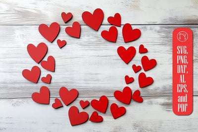 Paper Cut Wreath of Hearts SVG Cut File SVG MD JOYNAL ABDIN 