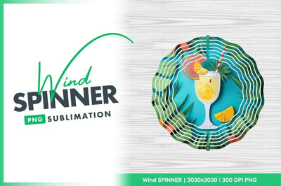 Paper Cutout Cocktail with Orange Slice and Tropical Foliage on Blue Background Sublimation Regulrcrative 
