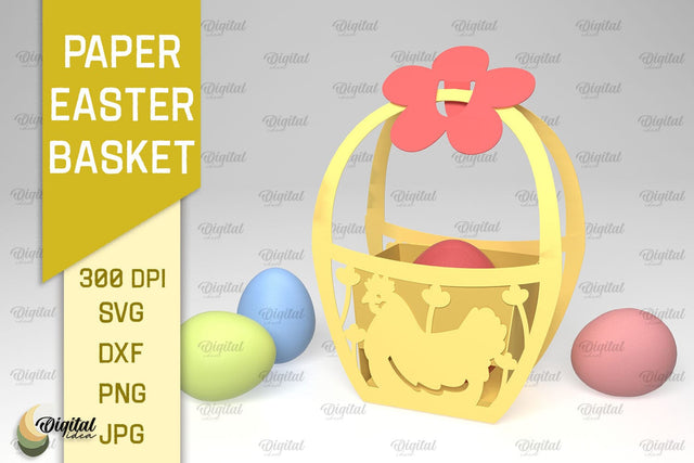 Paper Easter Basket SVG. 3D Easter Basket Paper Cut 3D Paper Evgenyia Guschina 