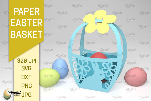 Paper Easter Basket SVG. 3D Easter Basket Paper Cut 3D Paper Evgenyia Guschina 