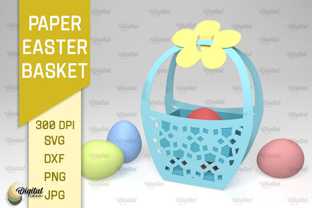 Paper Easter Basket SVG. 3D Easter Basket Paper Cut 3D Paper Evgenyia Guschina 
