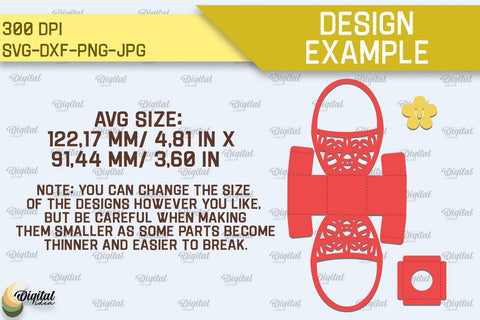 Paper Easter Basket SVG Bundle. 3D Easter Basket Paper Cut SVG Evgenyia Guschina 