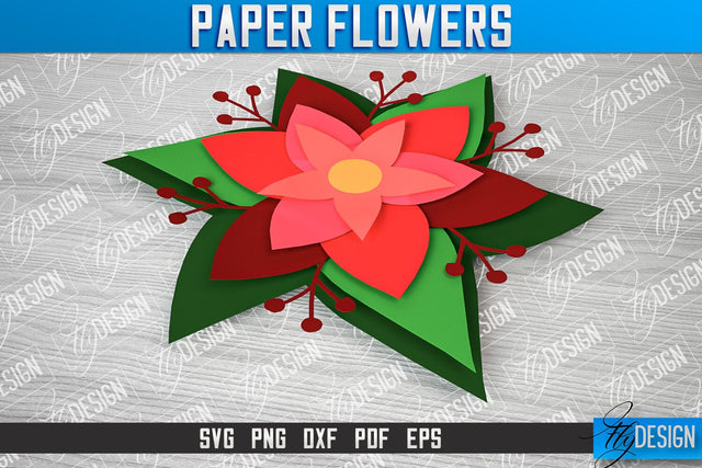 Paper Flower SVG Design | Flower SVG Design | Mother’s Day Gift SVG Fly Design 