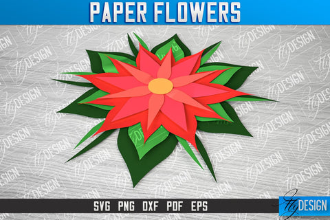 Paper Flower SVG Design | Flower SVG Design | Mother’s Day Gift SVG Fly Design 