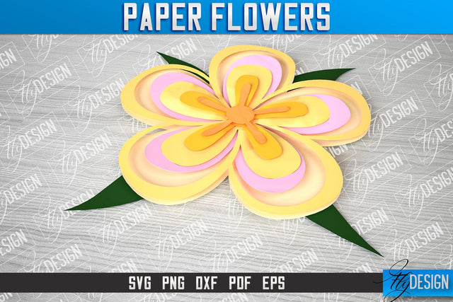 Paper Flower SVG Design | Flower SVG Design | Mother’s Day Gift SVG Fly Design 