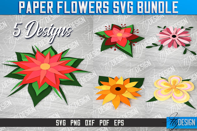 Paper Flower SVG Design | Flower SVG Design | Mother’s Day Gift SVG Fly Design 