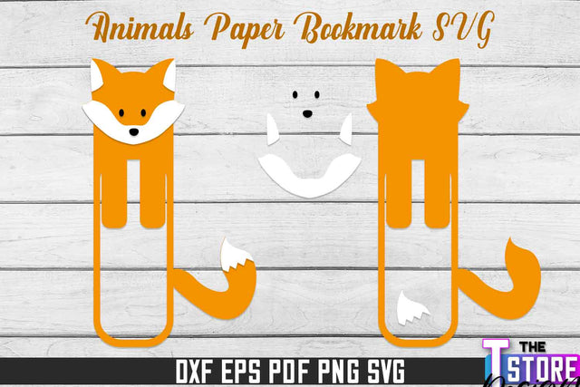 Paper Fox Bookmarks SVG | Bookmark SVG Design | Book Lover SVG The T Store Design 