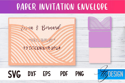 Paper Invitation Envelope | Paper Cut Design | SVG File SVG Fly Design 
