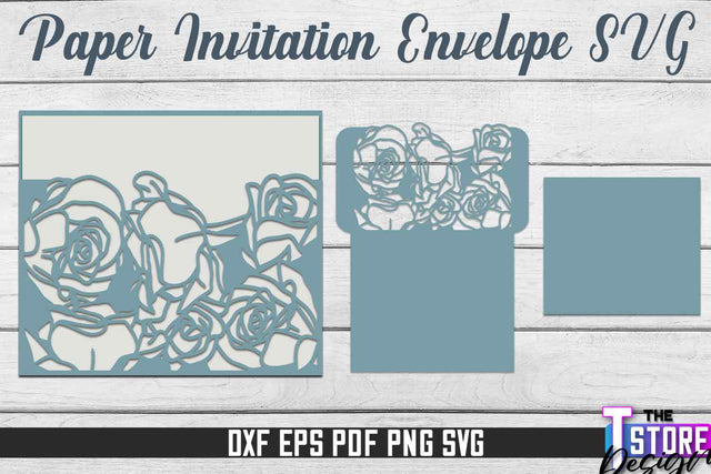 Paper Invitation Envelope | Paper Cut Design | SVG File SVG The T Store Design 