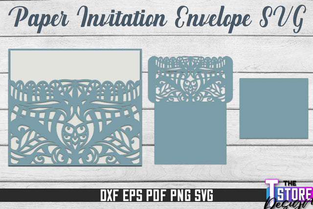 Paper Invitation Envelope | Paper Cut Design | SVG File SVG The T Store Design 