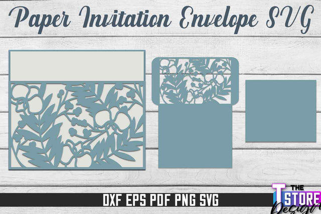 Paper Invitation Envelope | Paper Cut Design | SVG File SVG The T Store Design 