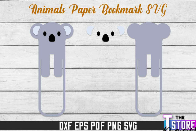 Paper Koala Bookmarks SVG | Bookmark SVG Design | Book Lover SVG The T Store Design 