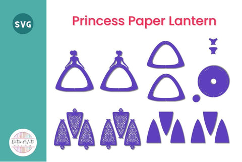 Paper Lantern Princess 3d SVG Cut File 3D Paper Dots-A-Lot 