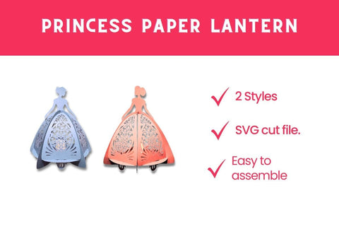 Paper Lantern Princess 3d SVG Cut File 3D Paper Dots-A-Lot 